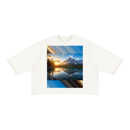 dupl lake Unisex Mineral Wash Raw Hem Boxy T-Shirt