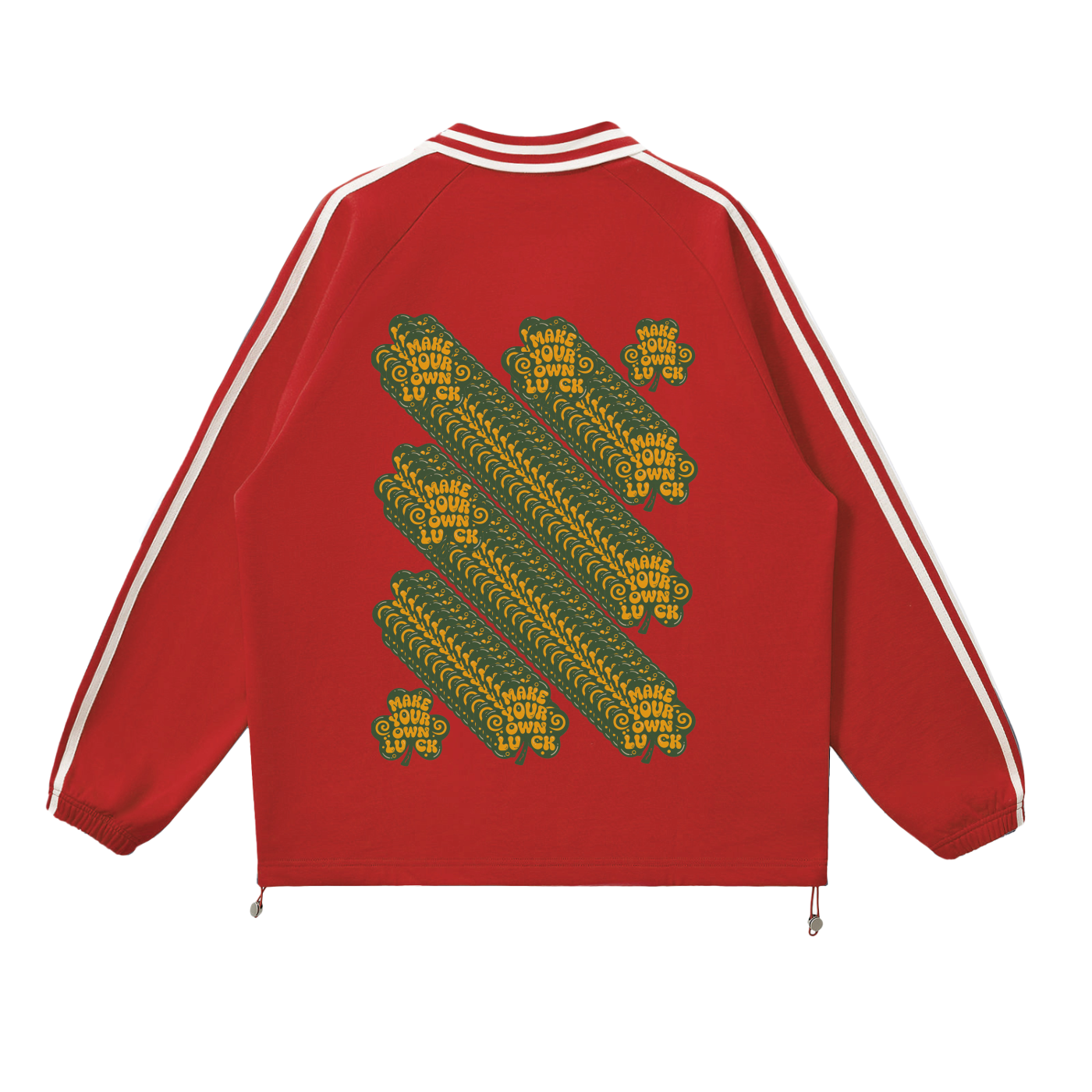 DupI9i, Contrast Striped Lapel Collar Sweatshirt