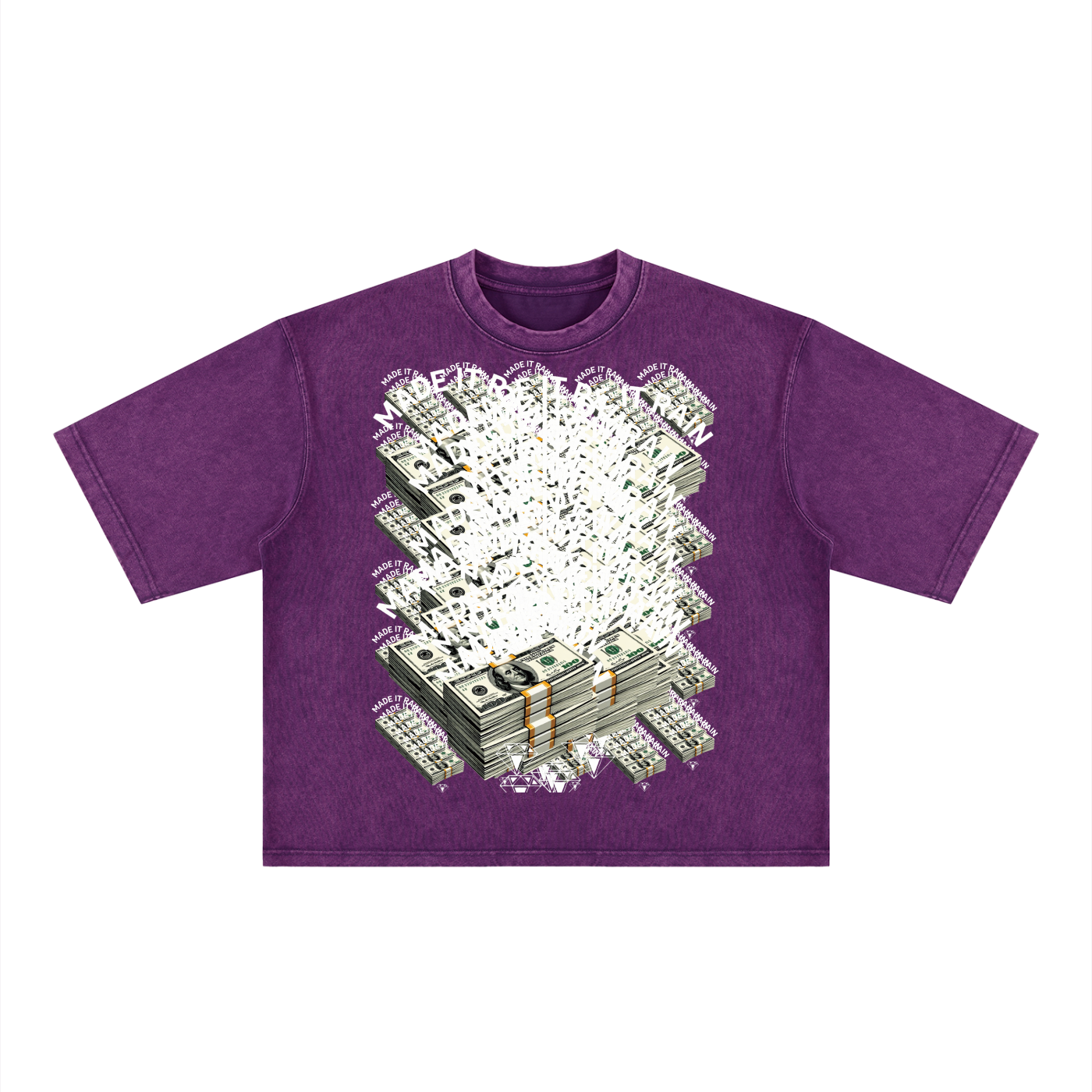 Made it rain, DupI Unisex Heavyweight Mineral Wash Boxy T-Shirt