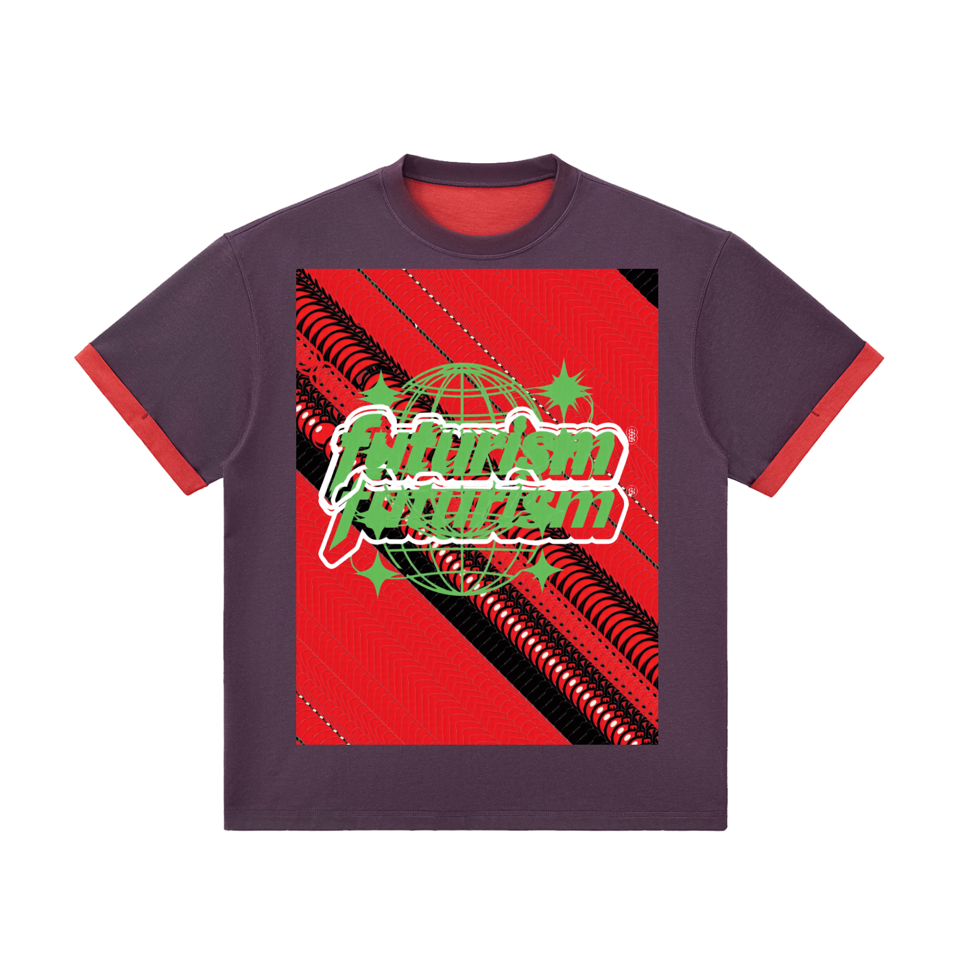 Future is in Dupl, Contrast Cuff Cuffed T-Shirt