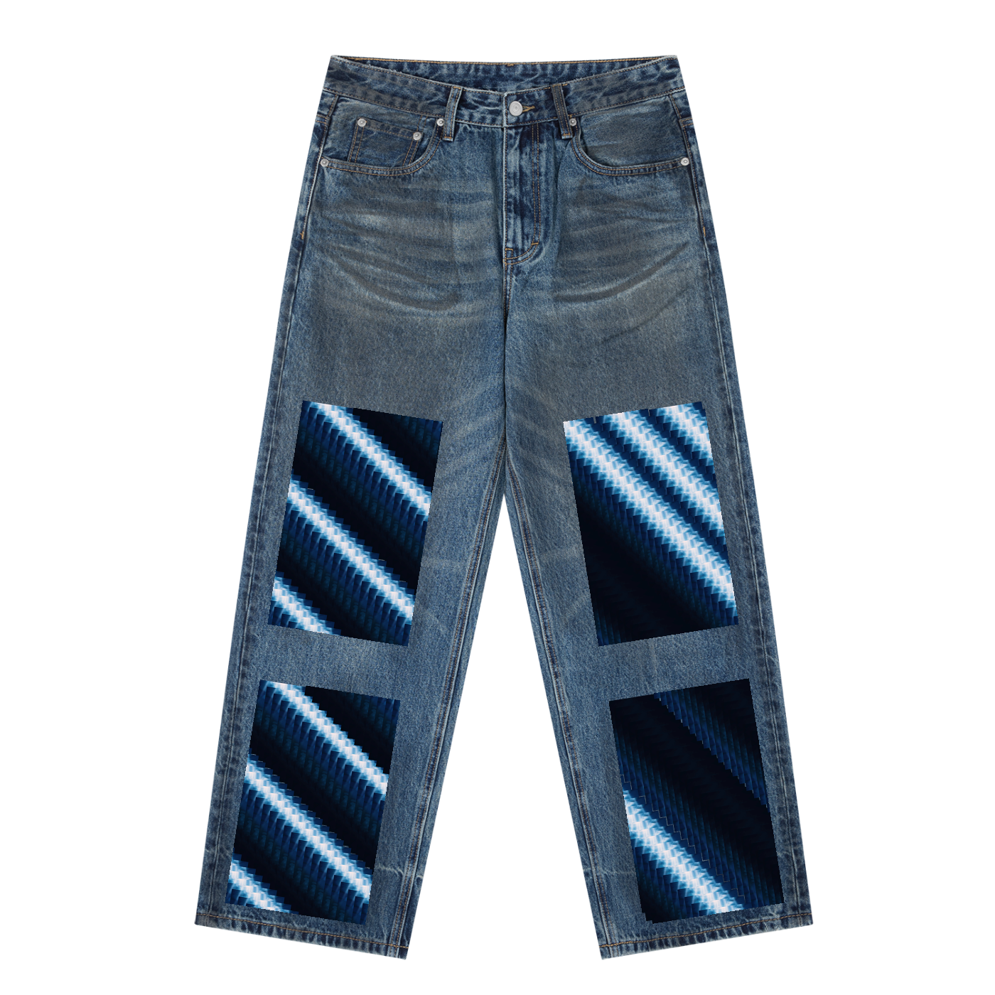 DupI Vintage Wash Baggy Denim Jeans
