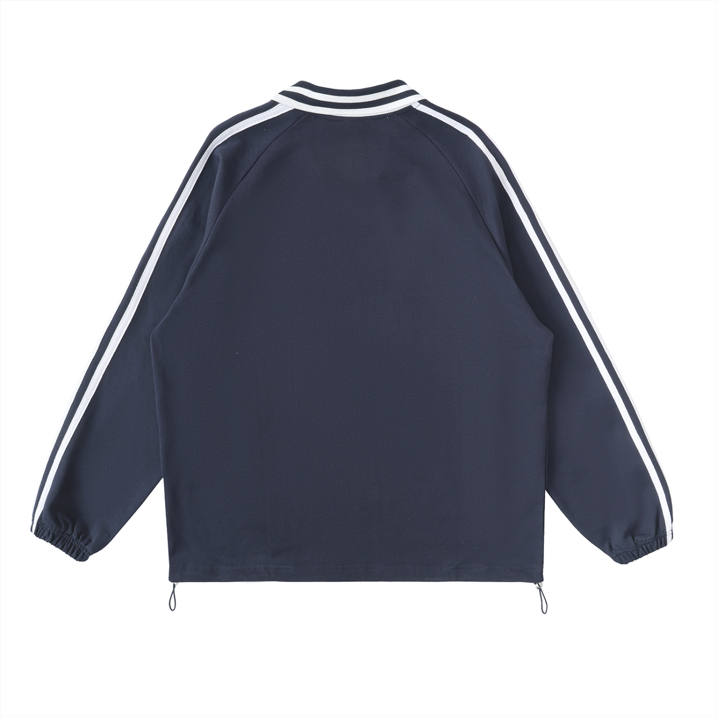 SaberMnt Contrast Striped Lapel Collar Sweatshirt