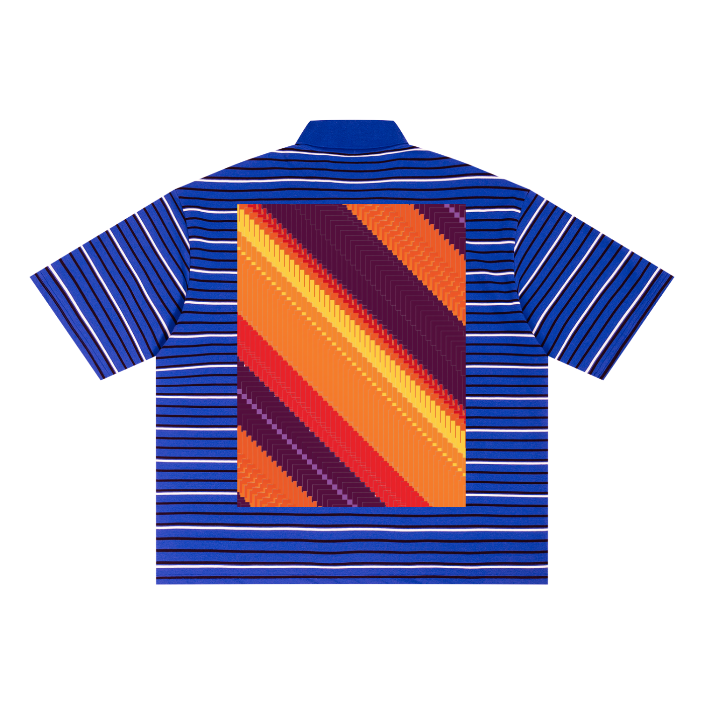 dragon skull, Unisex Striped Boxy Collared Polo Shirt