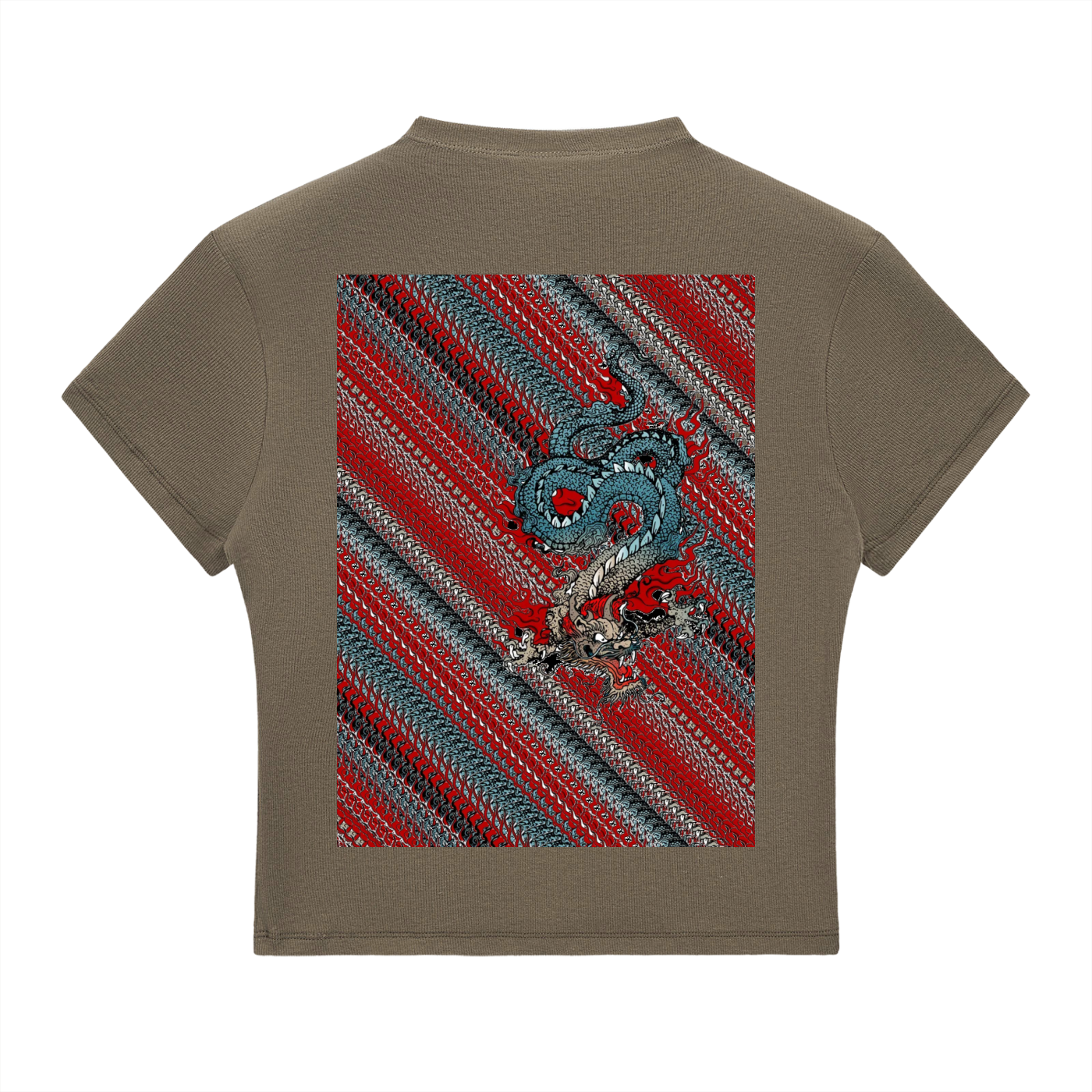 Dup1 Dragons, Essential Slim Fit Mock Neck T-Shirt