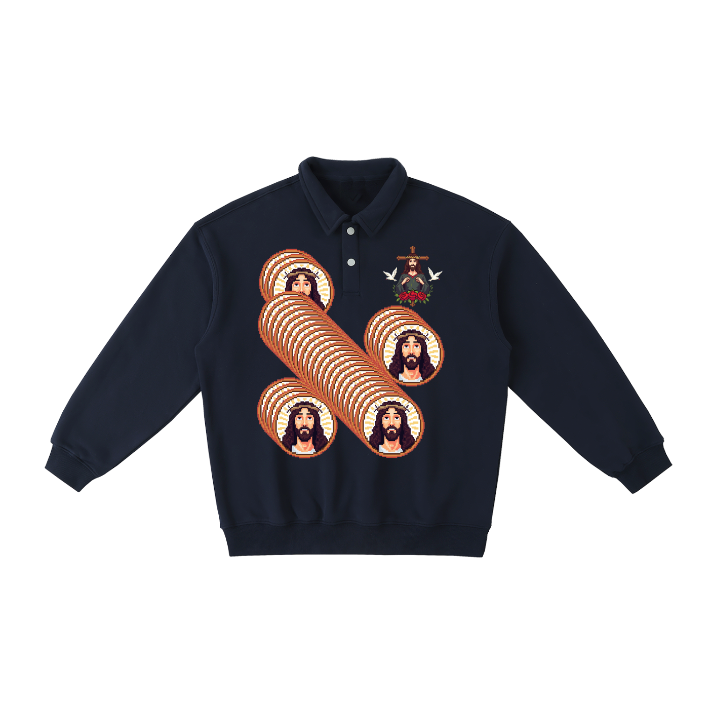 jscoin, Heavyweight Polo-Collar Sweatshirt