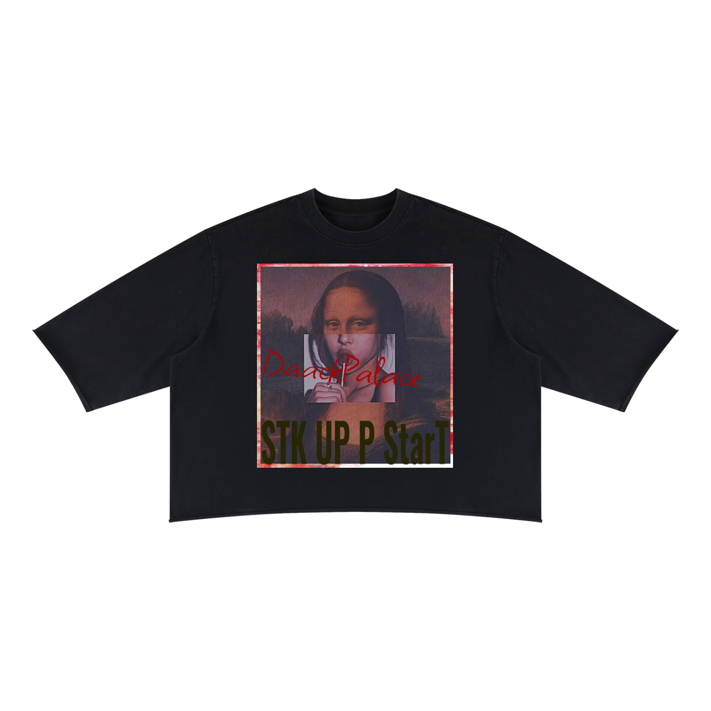 STK Up P Start.MonalollyCopy.Unisex Mineral Wash Raw Hem Boxy T-Shirt