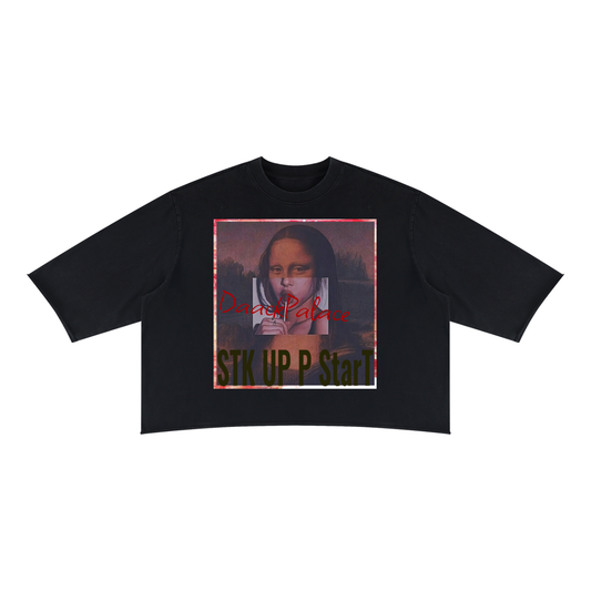 STK Up P Start.MonalollyCopy.Unisex Mineral Wash Raw Hem Boxy T-Shirt