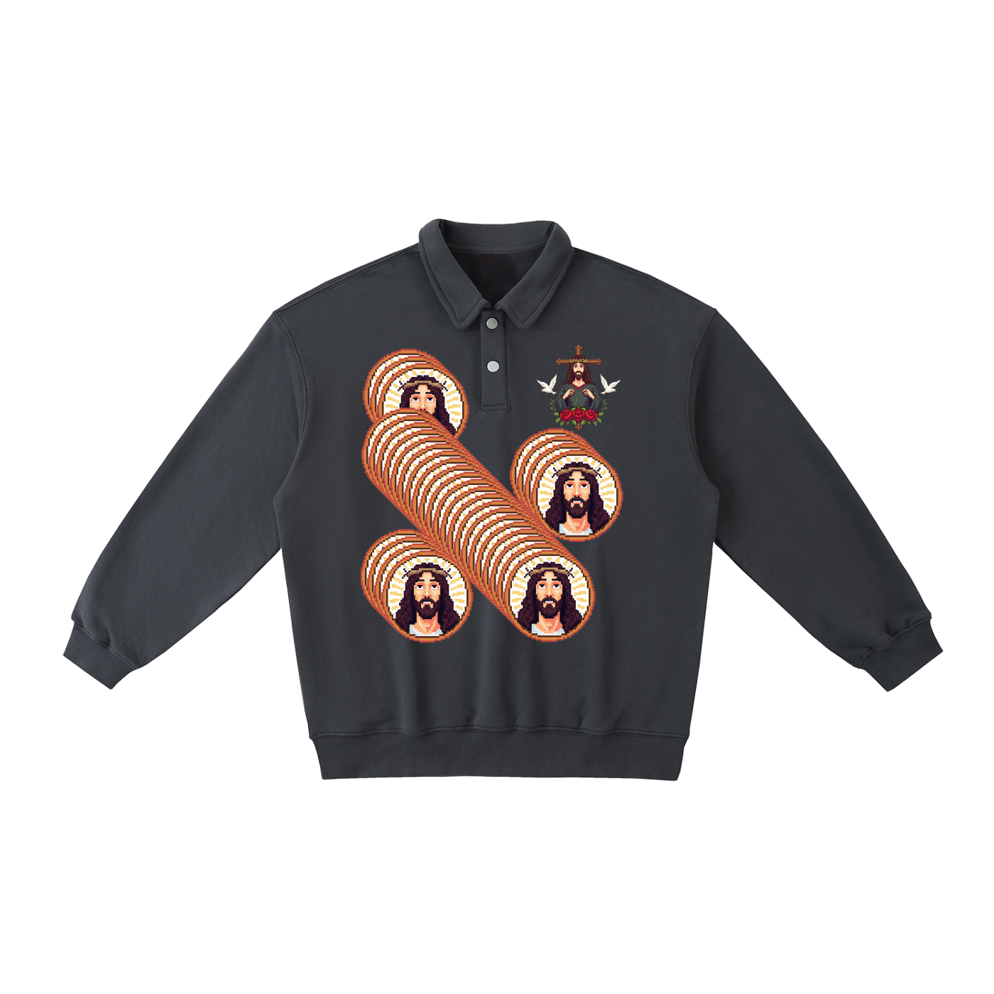 jscoin, Heavyweight Polo-Collar Sweatshirt