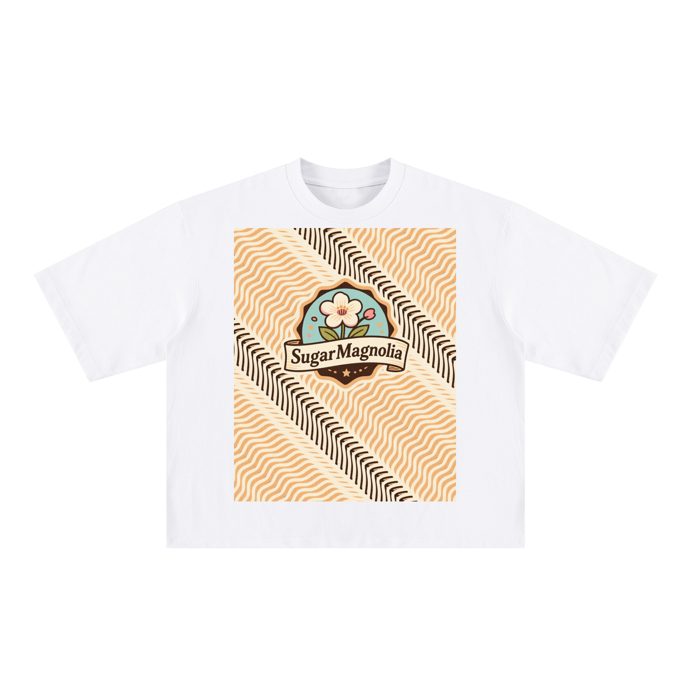 Sugar Pink Wt Magnolia Cr Plant, Unisex Heavyweight Mineral Wash Boxy T-Shirt