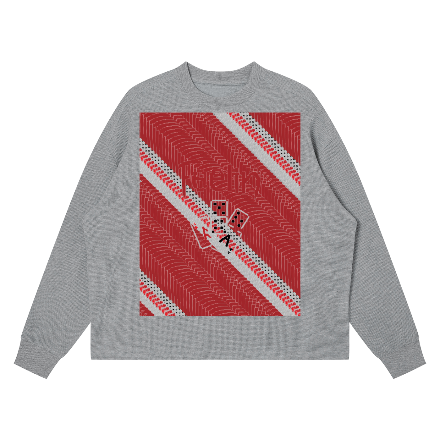 Feelin DupI, Unisex Waffle Boxy Long Sleeve T-Shirt