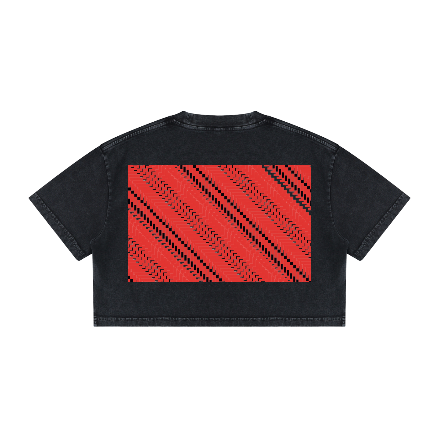 8eg DupI, Women's Mineral Wash Cotton Crop T-Shirt