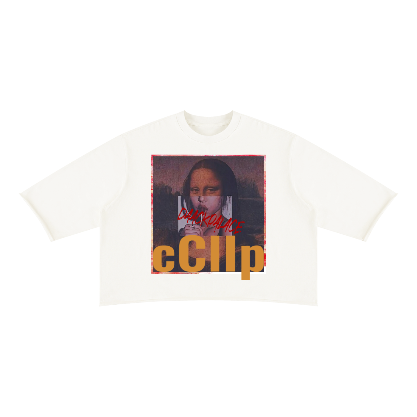 cClip, MonalollyCopy. T-shirt,Unisex Mineral Wash Raw Hem Boxy T-Shirt