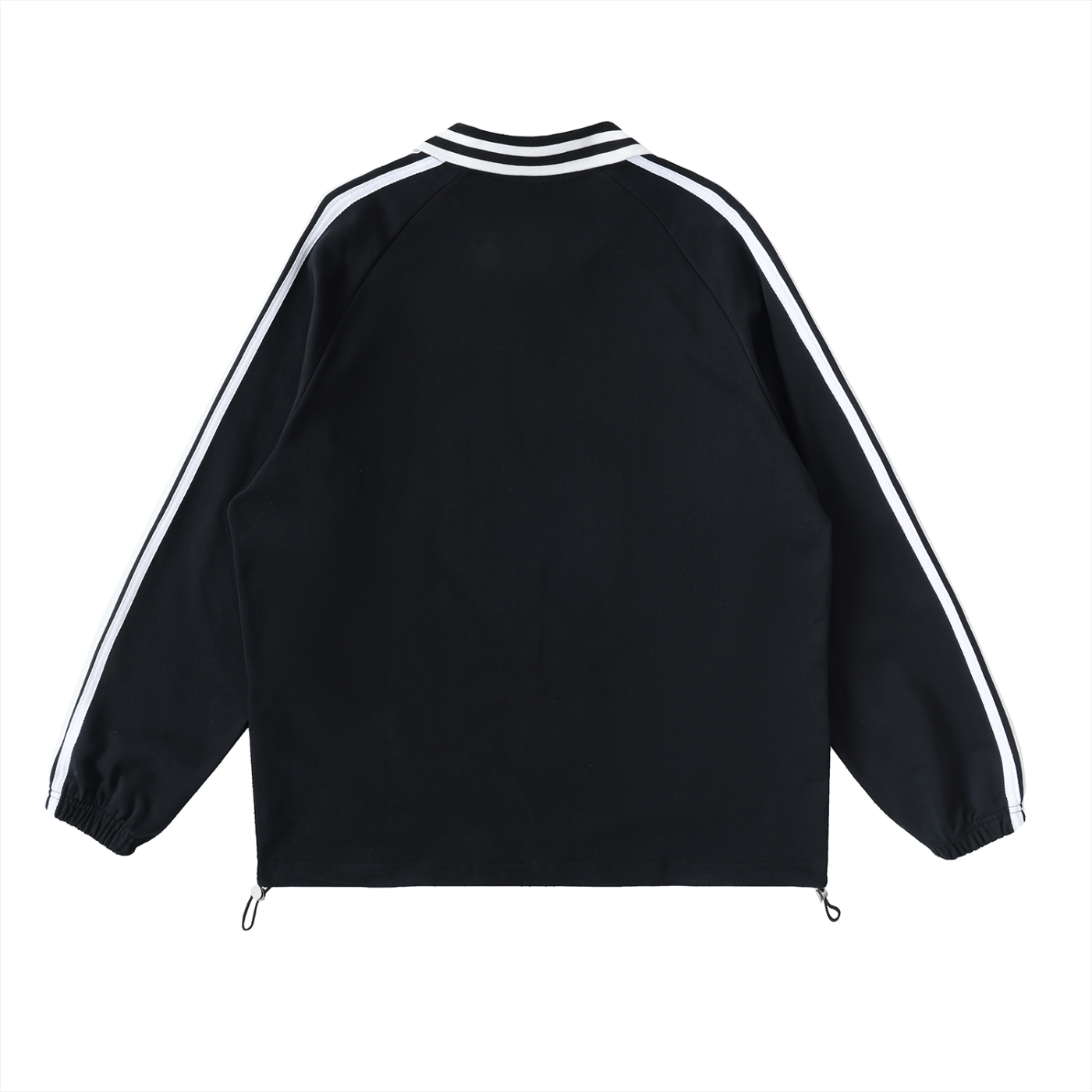 SaberMnt Contrast Striped Lapel Collar Sweatshirt
