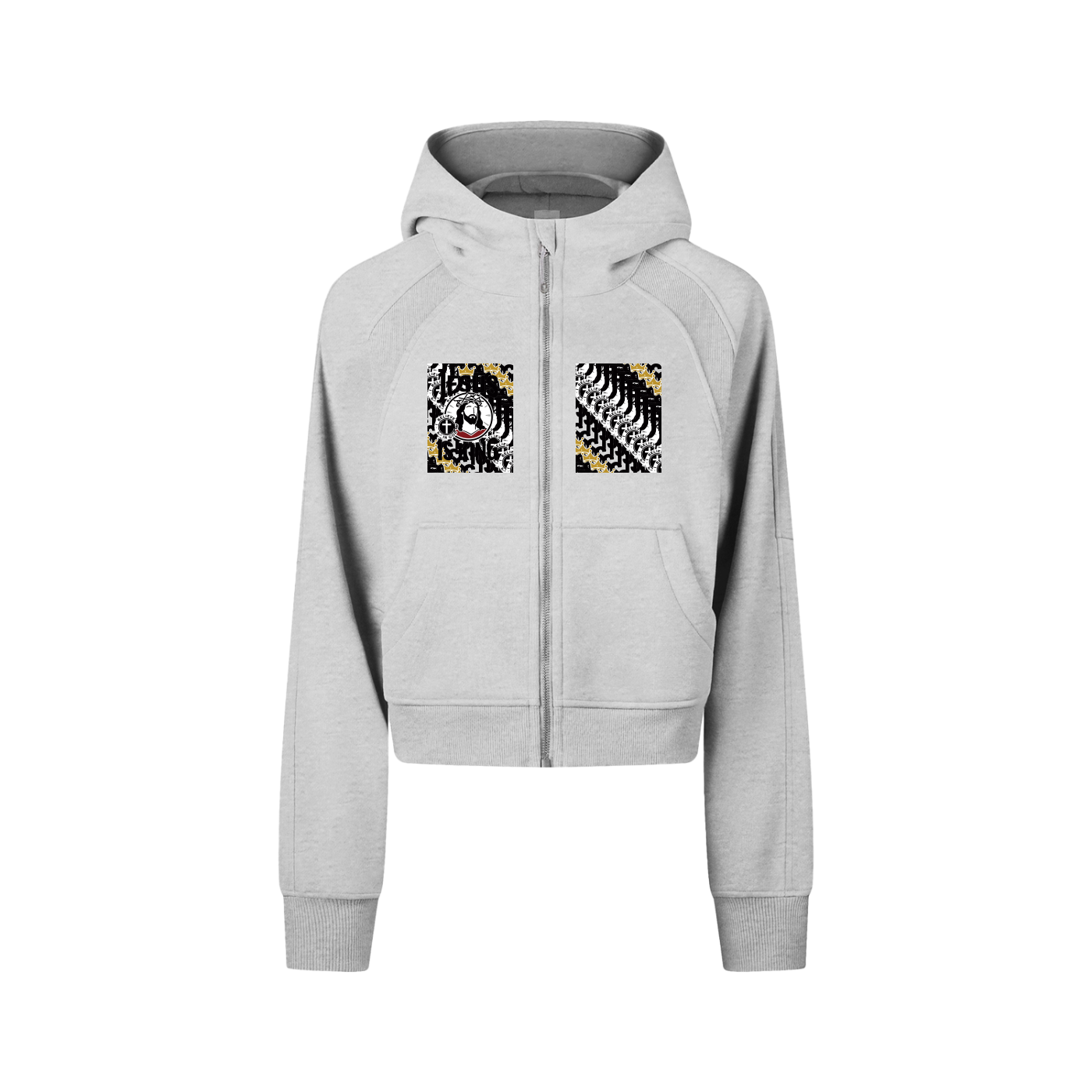 Js DupI, Cropped Zip-Through Hoodie