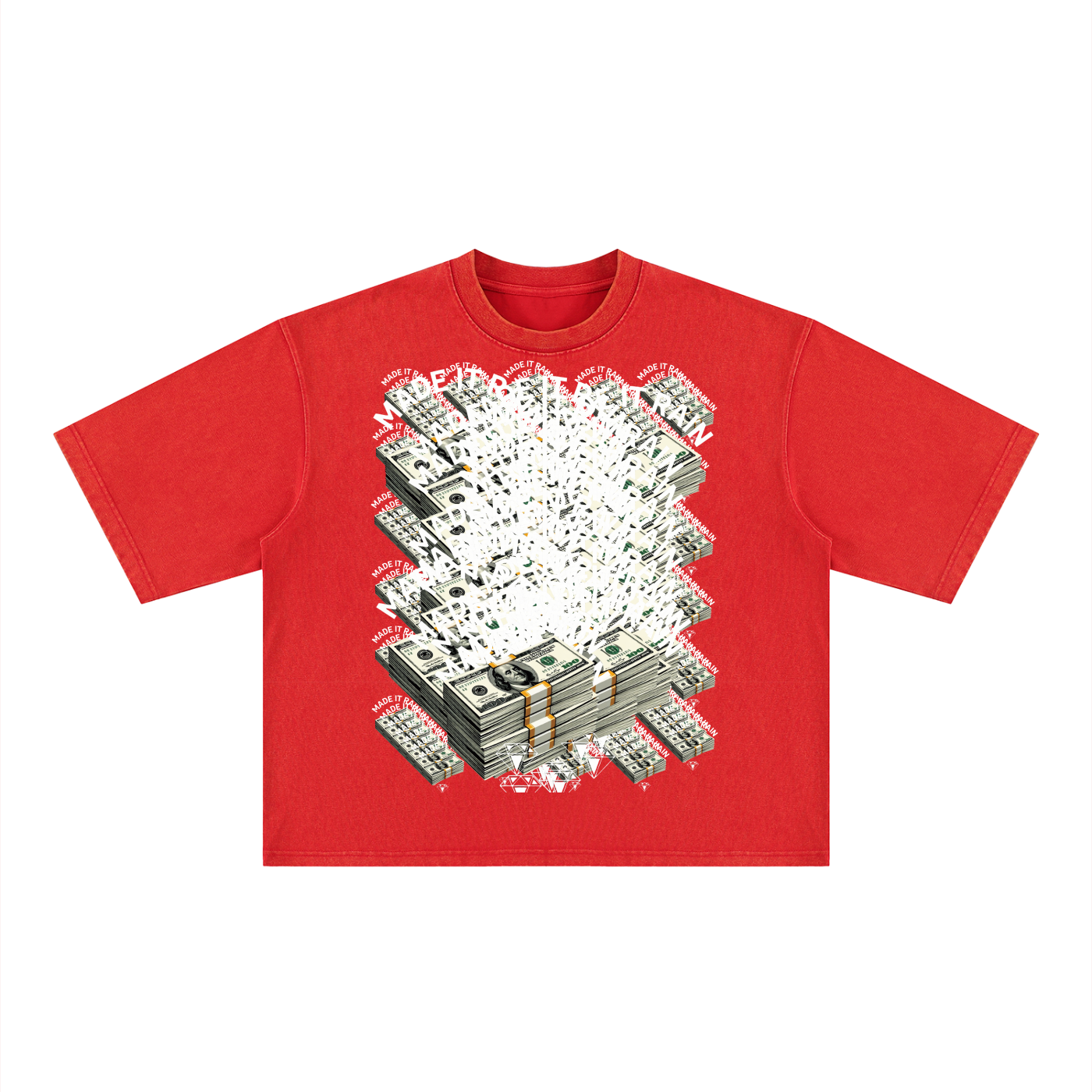 Made it rain, DupI Unisex Heavyweight Mineral Wash Boxy T-Shirt