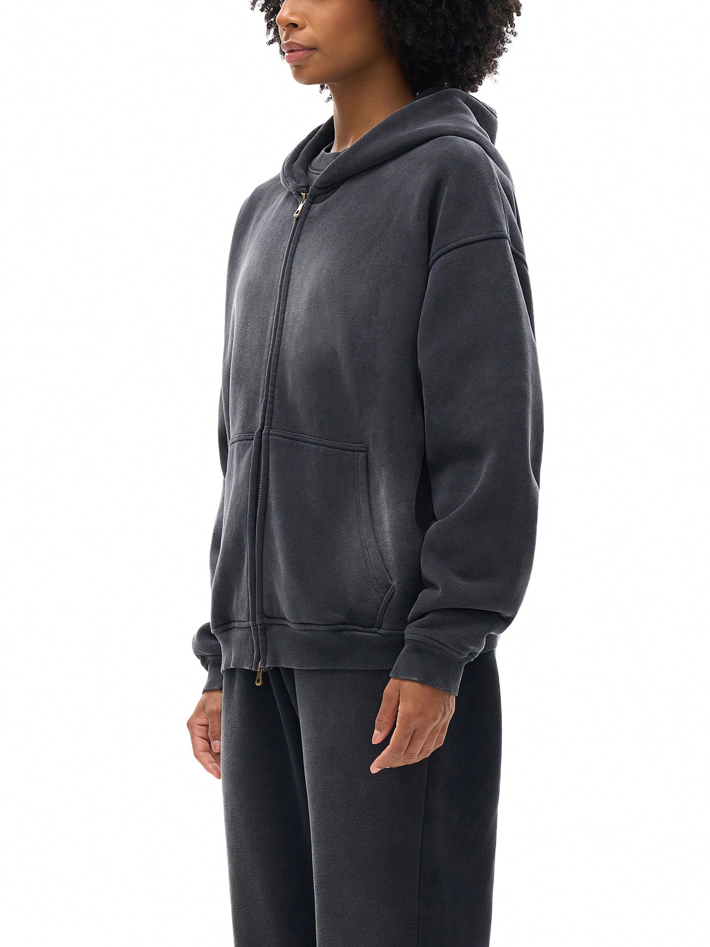 DaackPalace BloodFire DupI, Sunfade Two-way Zipper Boxy Fleece Hoodie