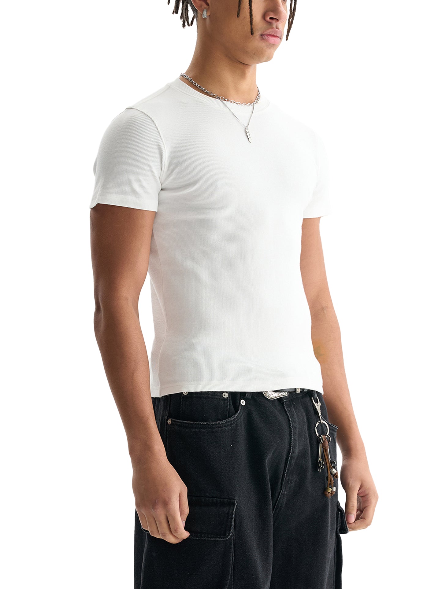 Rock More DaackPalace, Men's Bodycon Ribbed Crop Top