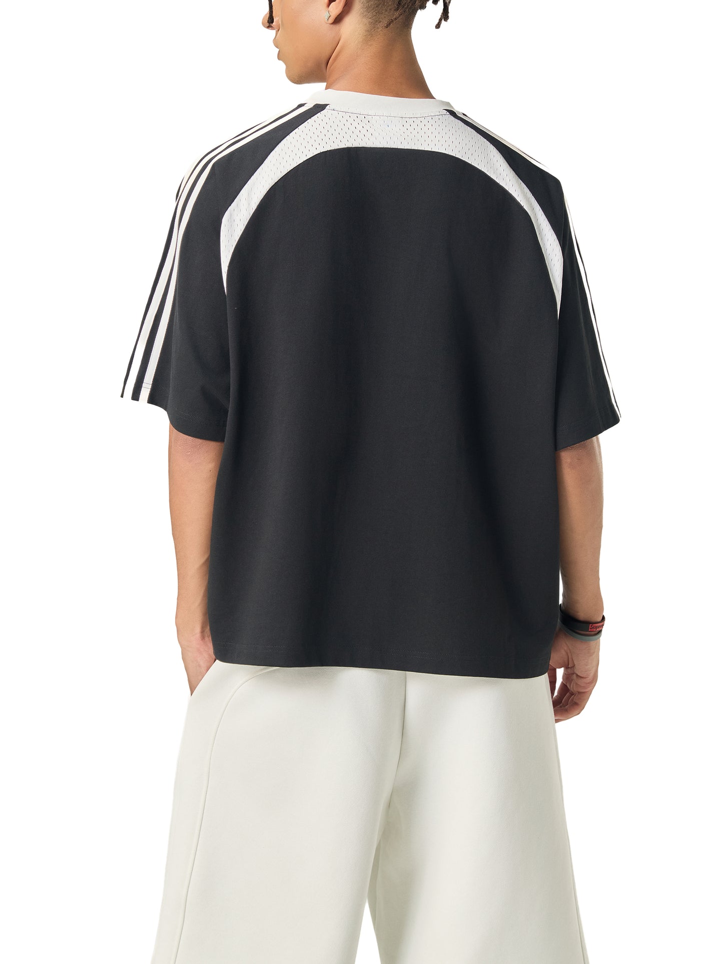 SIGMAINFTVITGEVIBES, Contrast Stripes Panel Mesh T-shirt