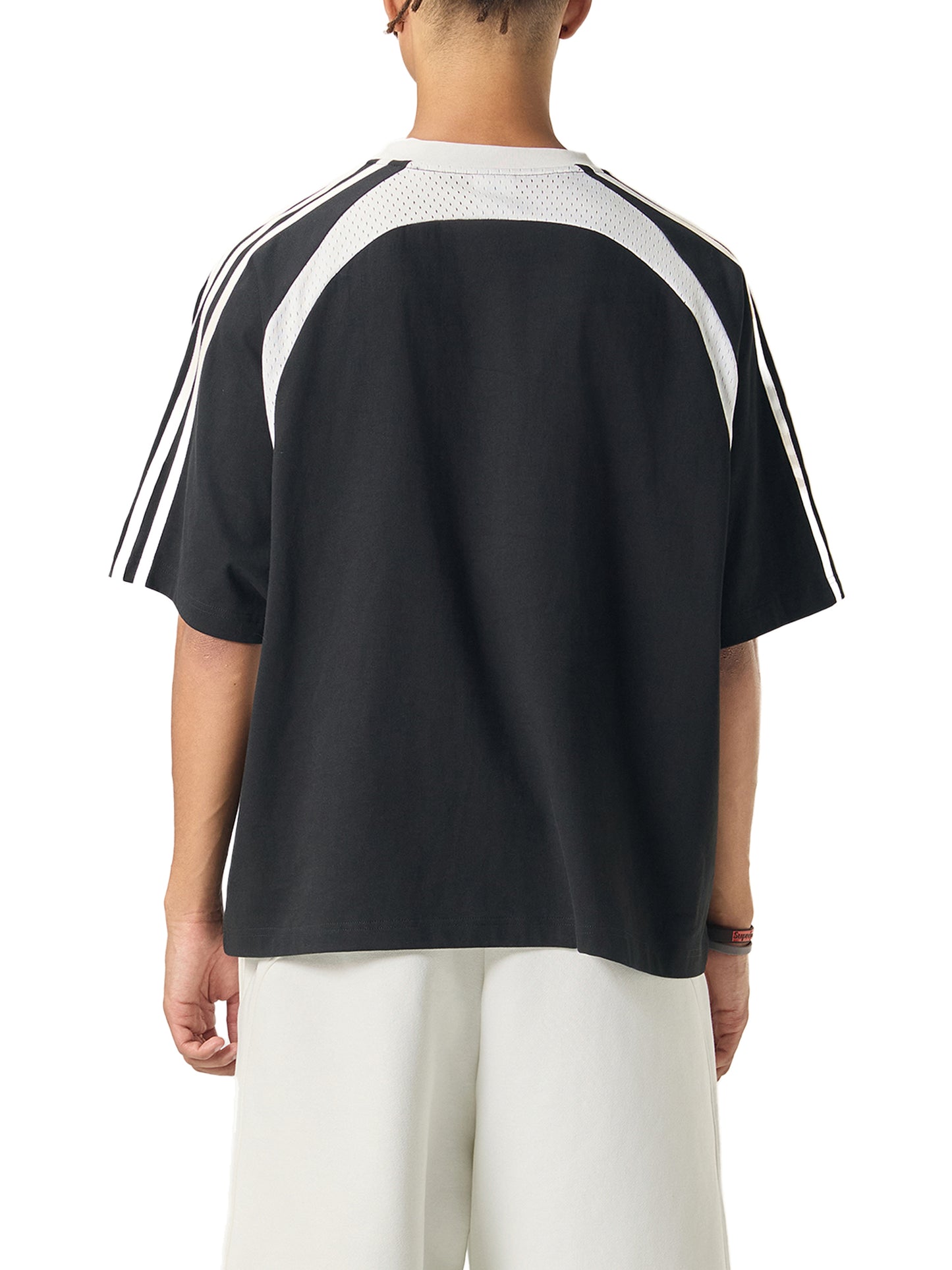 SIGMAINFTVITGEVIBES, Contrast Stripes Panel Mesh T-shirt
