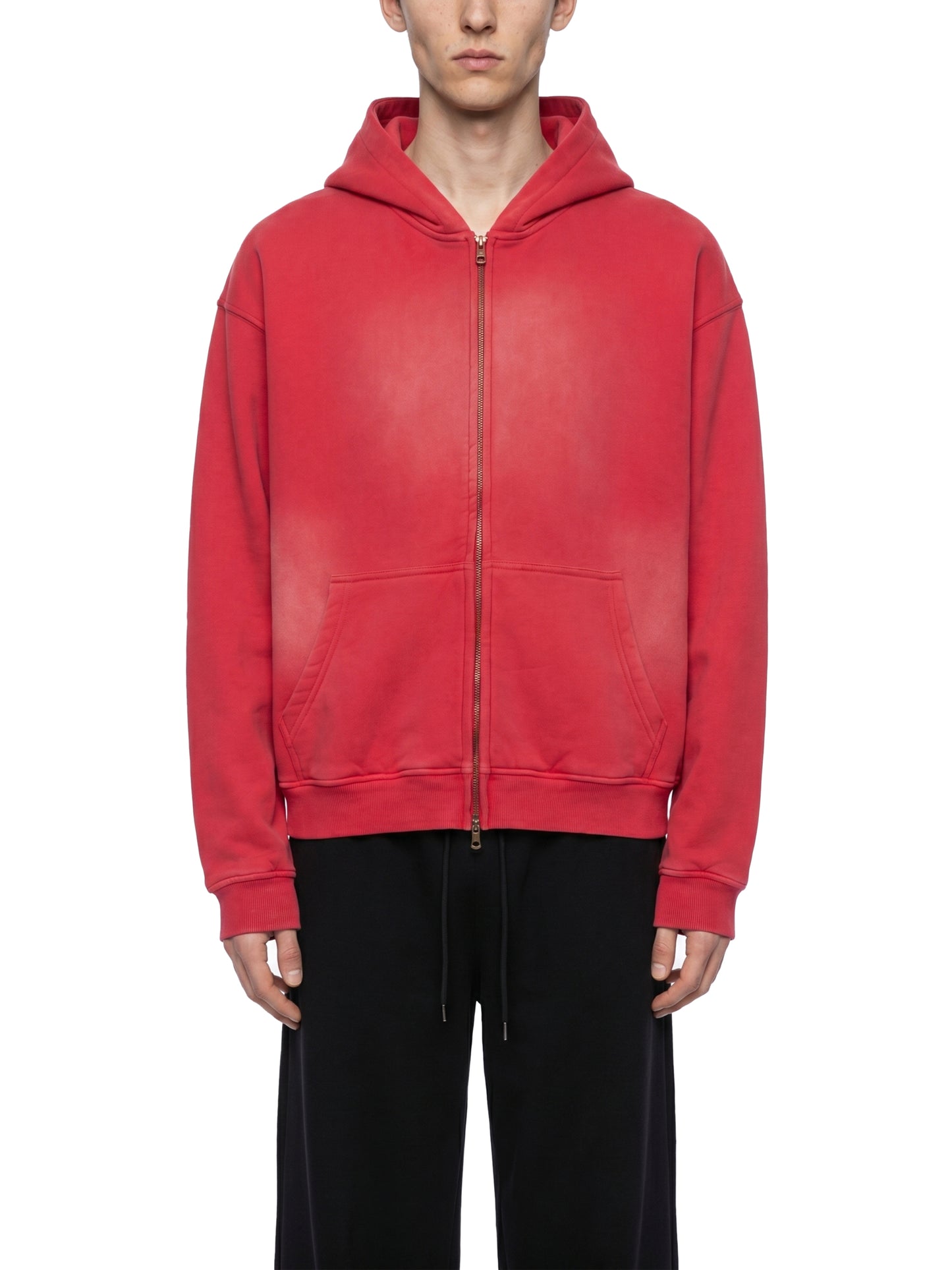 DaackPalace BloodFire DupI, Sunfade Two-way Zipper Boxy Fleece Hoodie