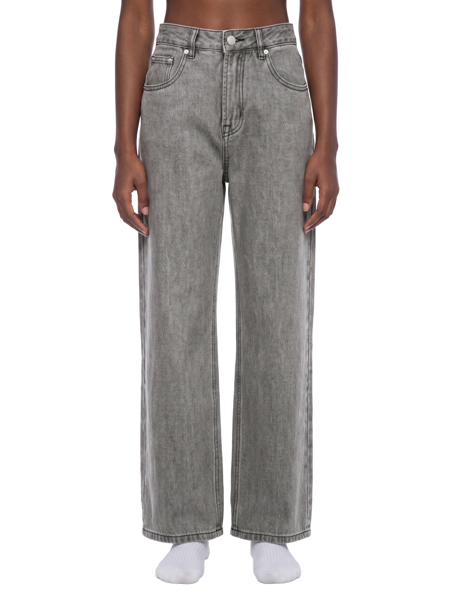 Js DupI, Unisex Vintage Wash Straight Leg Jeans