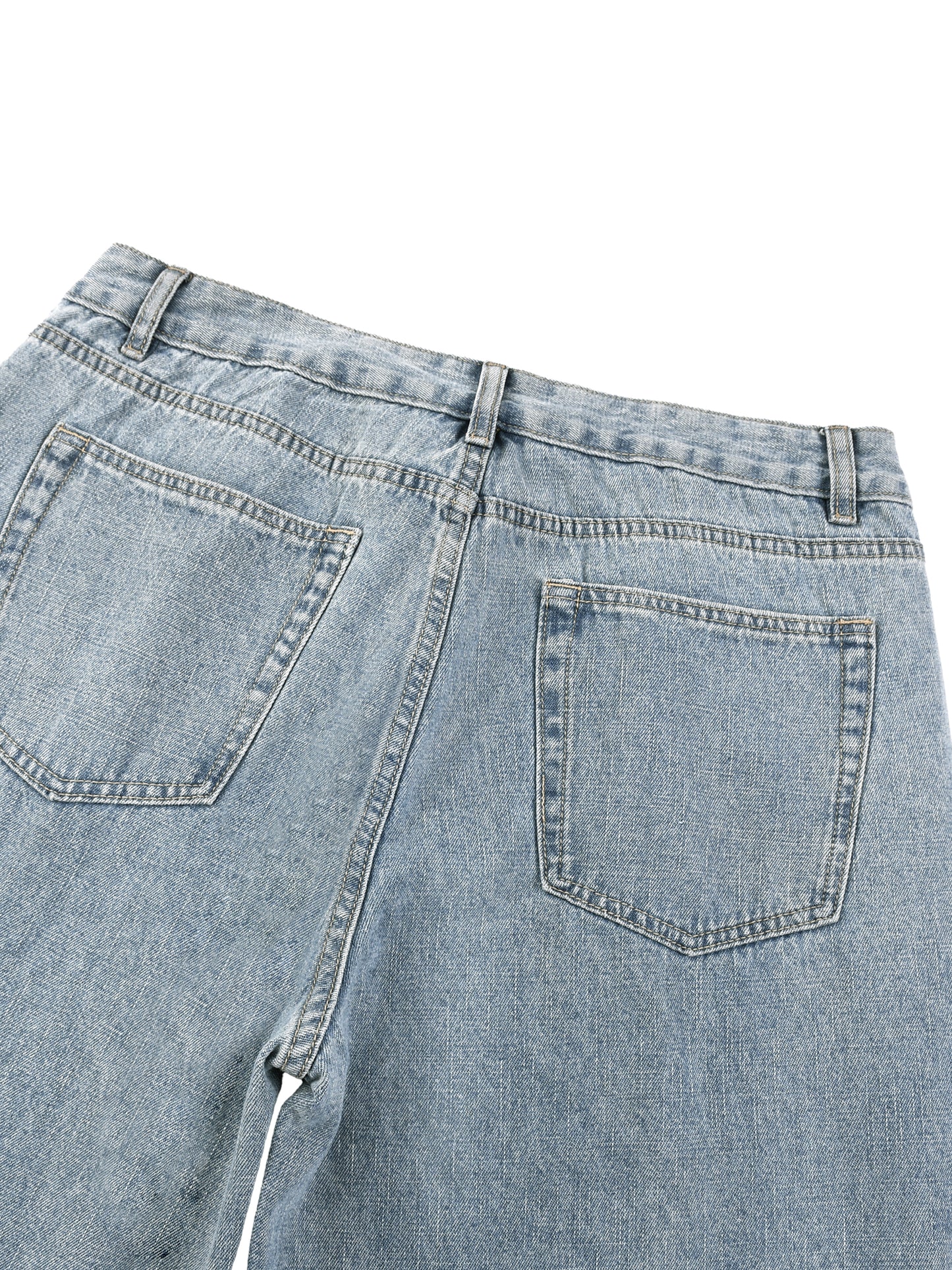 Js DupI, Unisex Vintage Wash Straight Leg Jeans