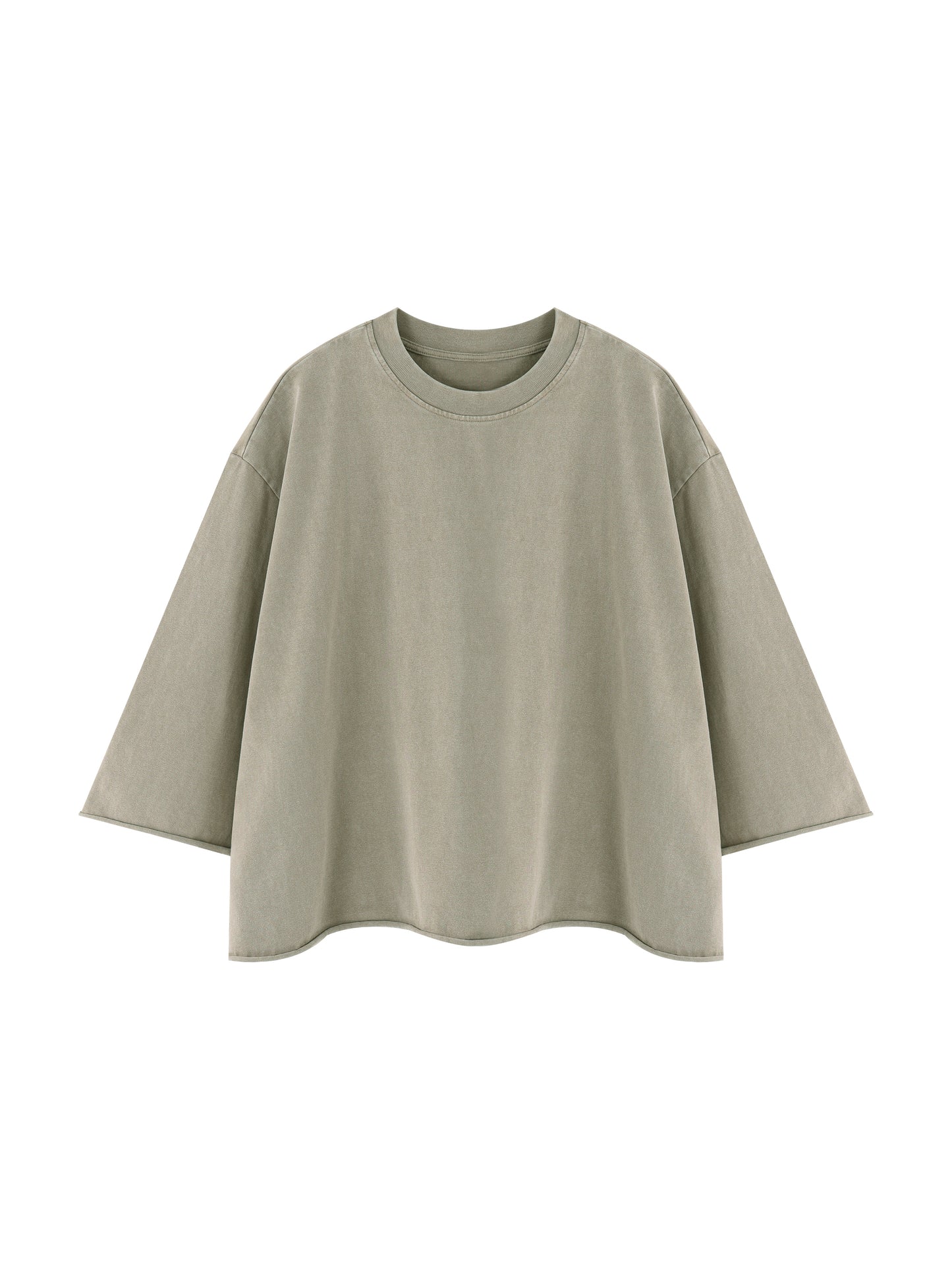 Mountain Top, Unisex Mineral Wash Raw Hem Boxy T-Shirt