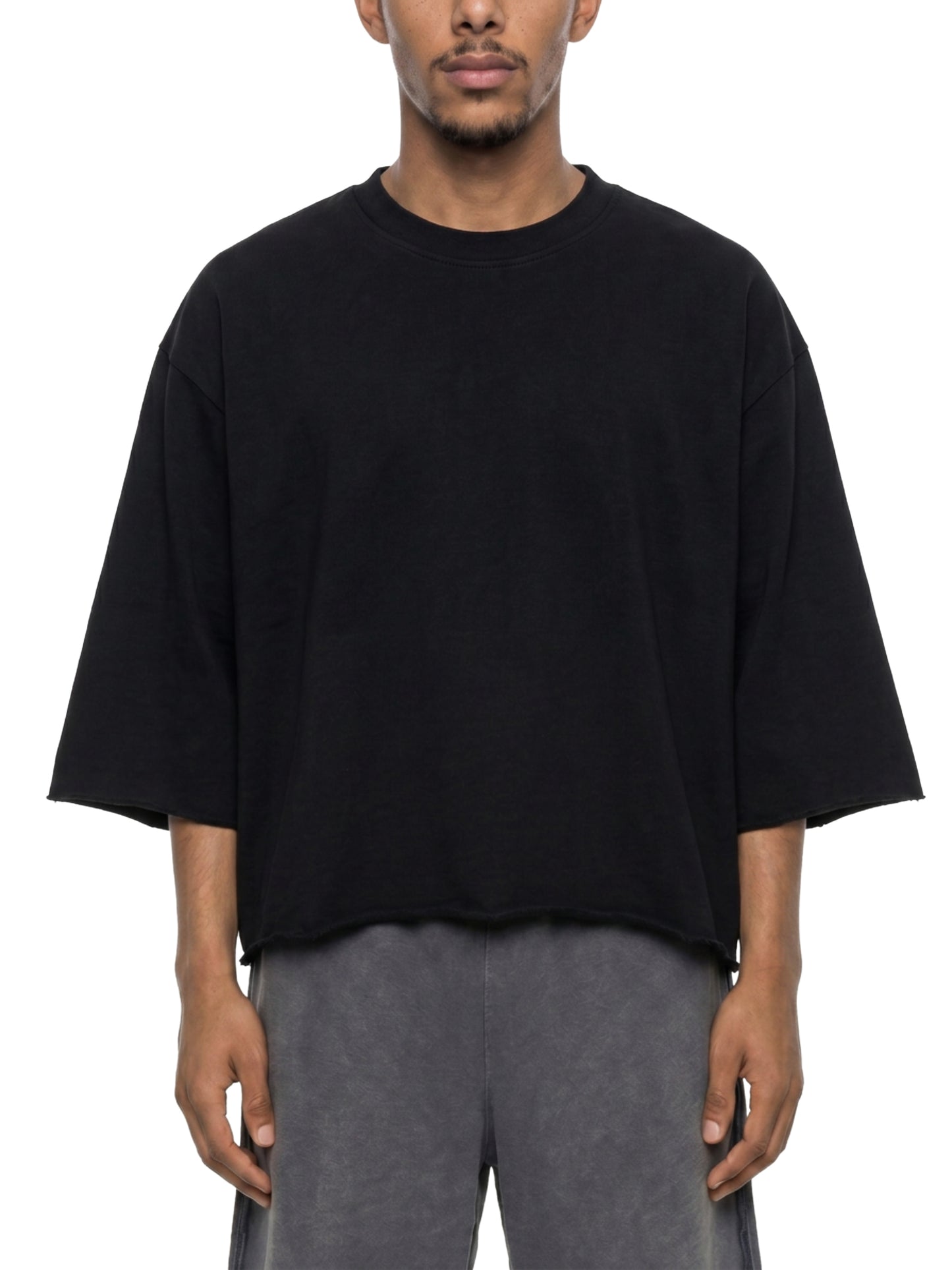Mountain Top, Unisex Mineral Wash Raw Hem Boxy T-Shirt