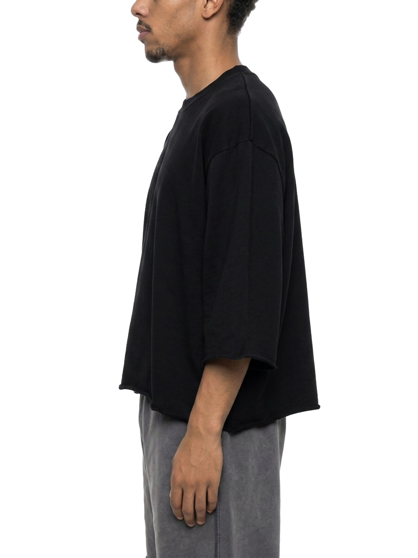 Mountain Top, Unisex Mineral Wash Raw Hem Boxy T-Shirt