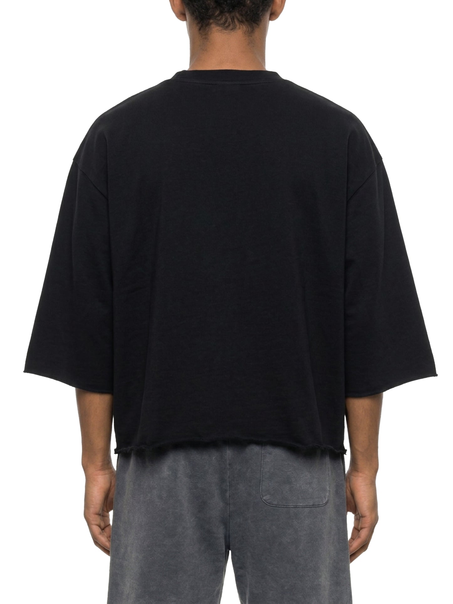 Mountain Top, Unisex Mineral Wash Raw Hem Boxy T-Shirt