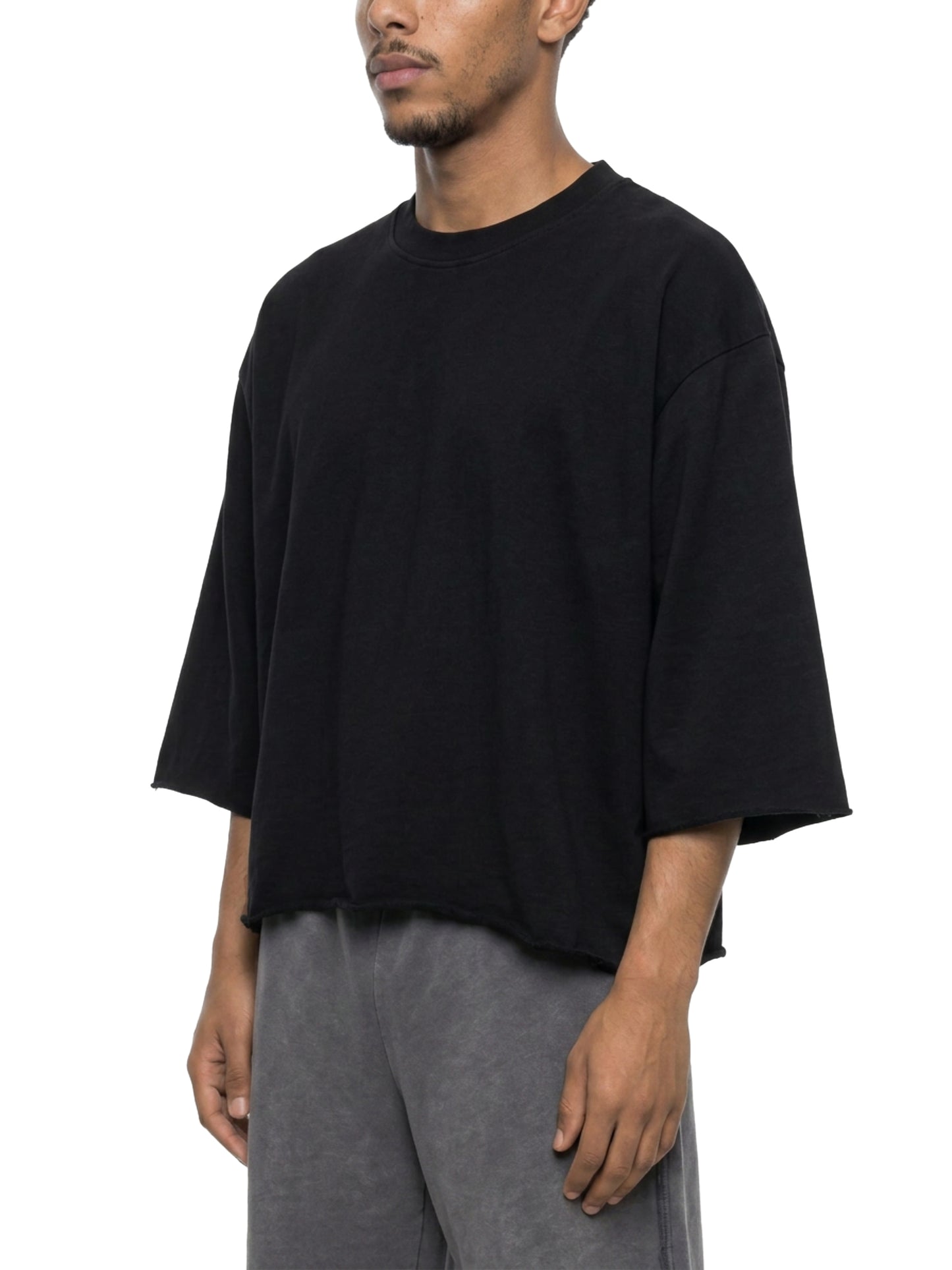 Mountain Top, Unisex Mineral Wash Raw Hem Boxy T-Shirt