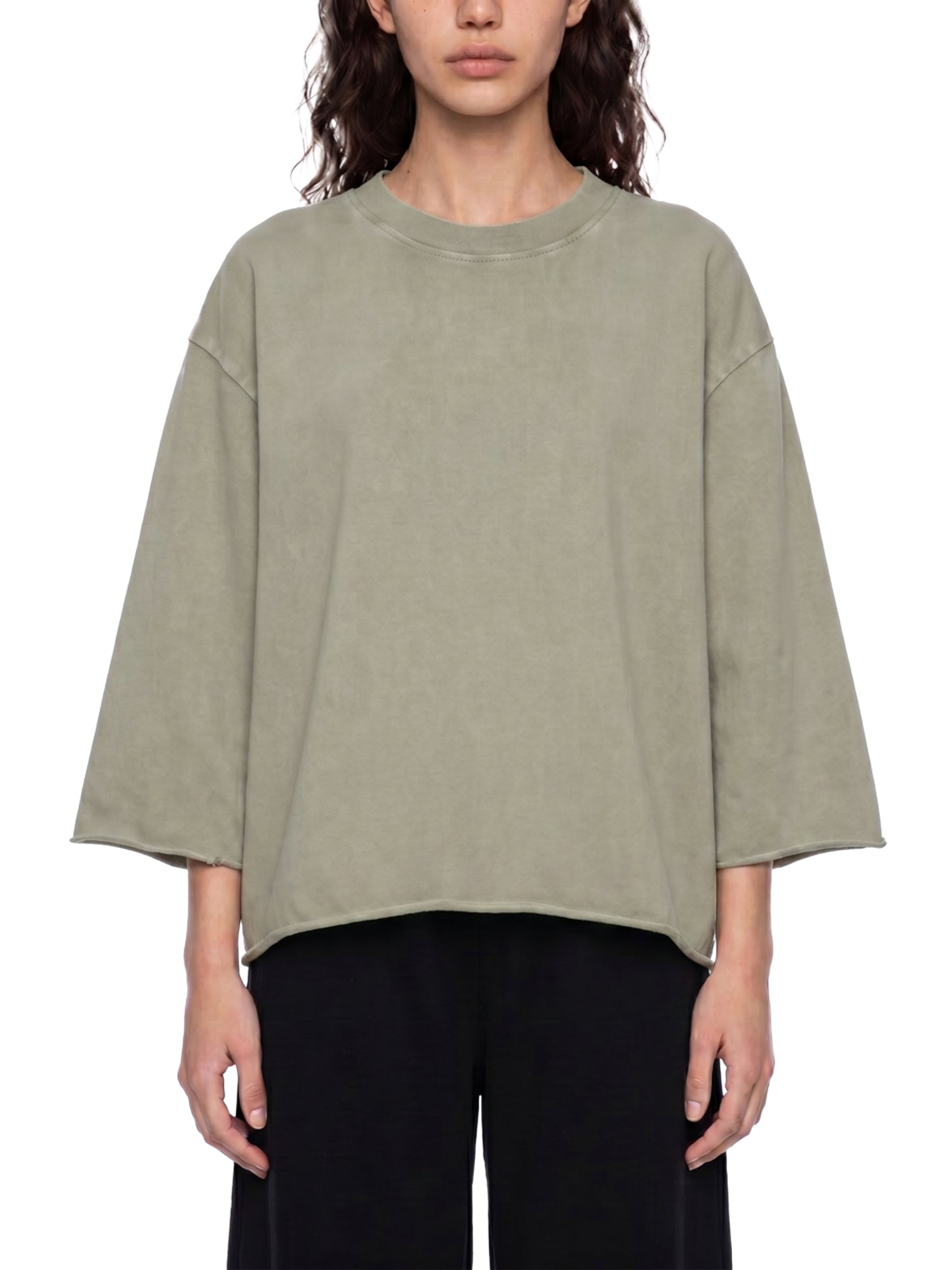 Mountain Top, Unisex Mineral Wash Raw Hem Boxy T-Shirt