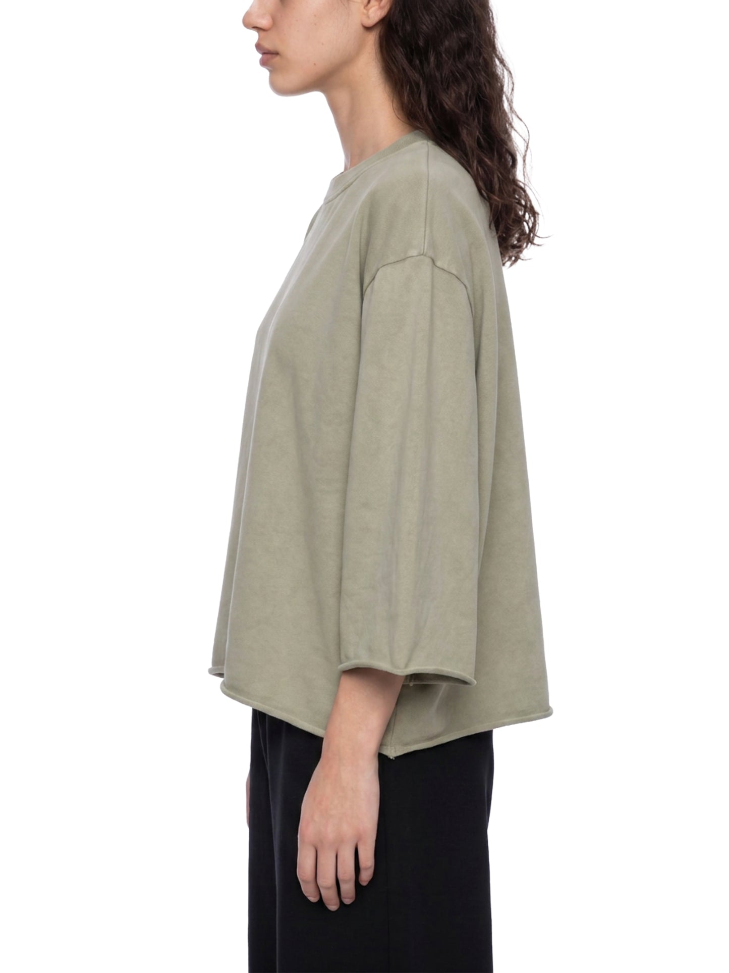 Mountain Top, Unisex Mineral Wash Raw Hem Boxy T-Shirt