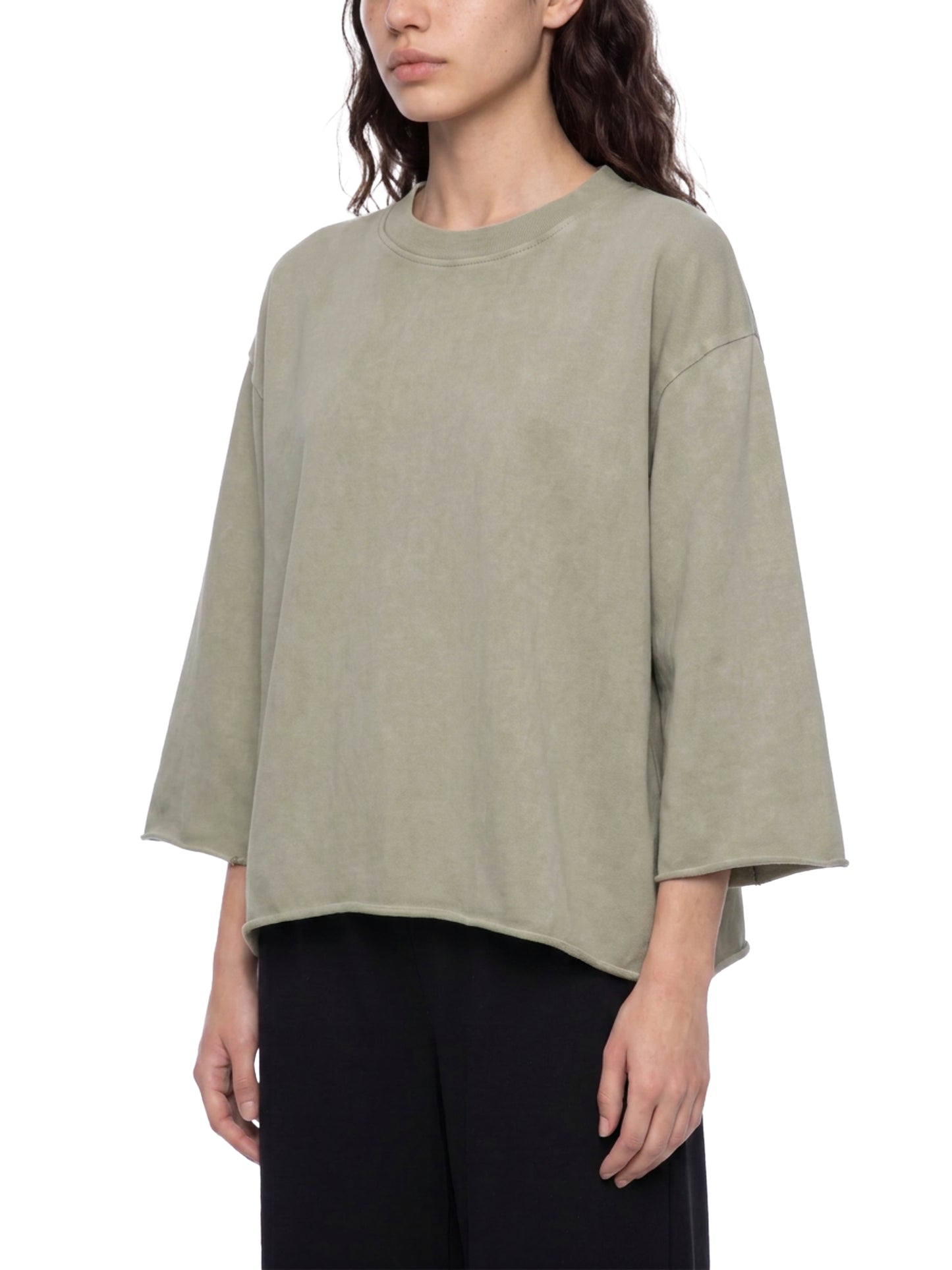 Mountain Top, Unisex Mineral Wash Raw Hem Boxy T-Shirt