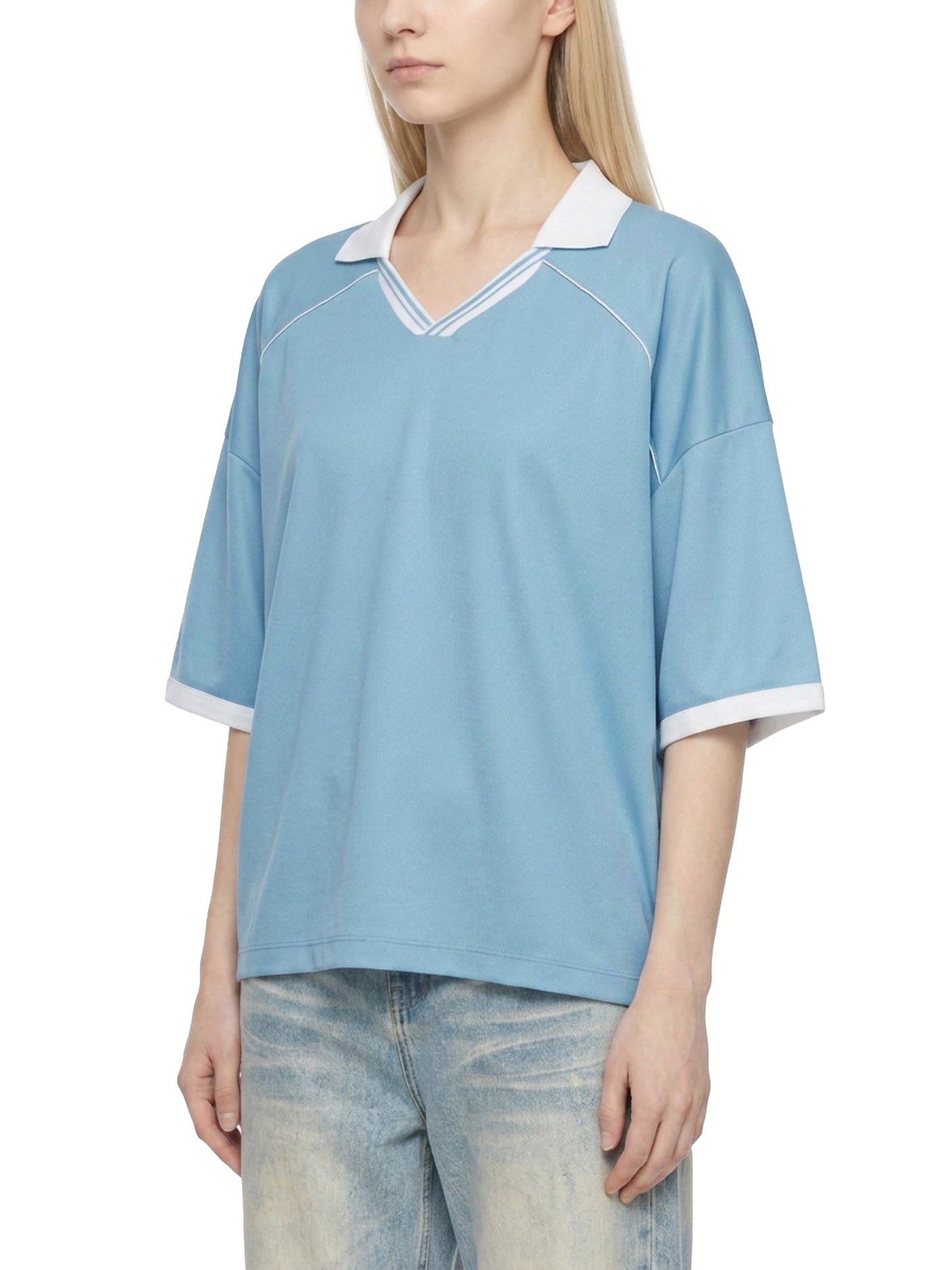 Bcats Sports DupI, Unisex Collared Piping Boxy Soccer Jersey