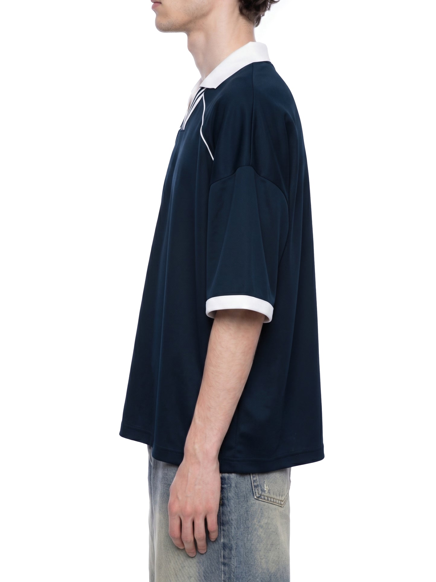 Bcats Sports DupI, Unisex Collared Piping Boxy Soccer Jersey