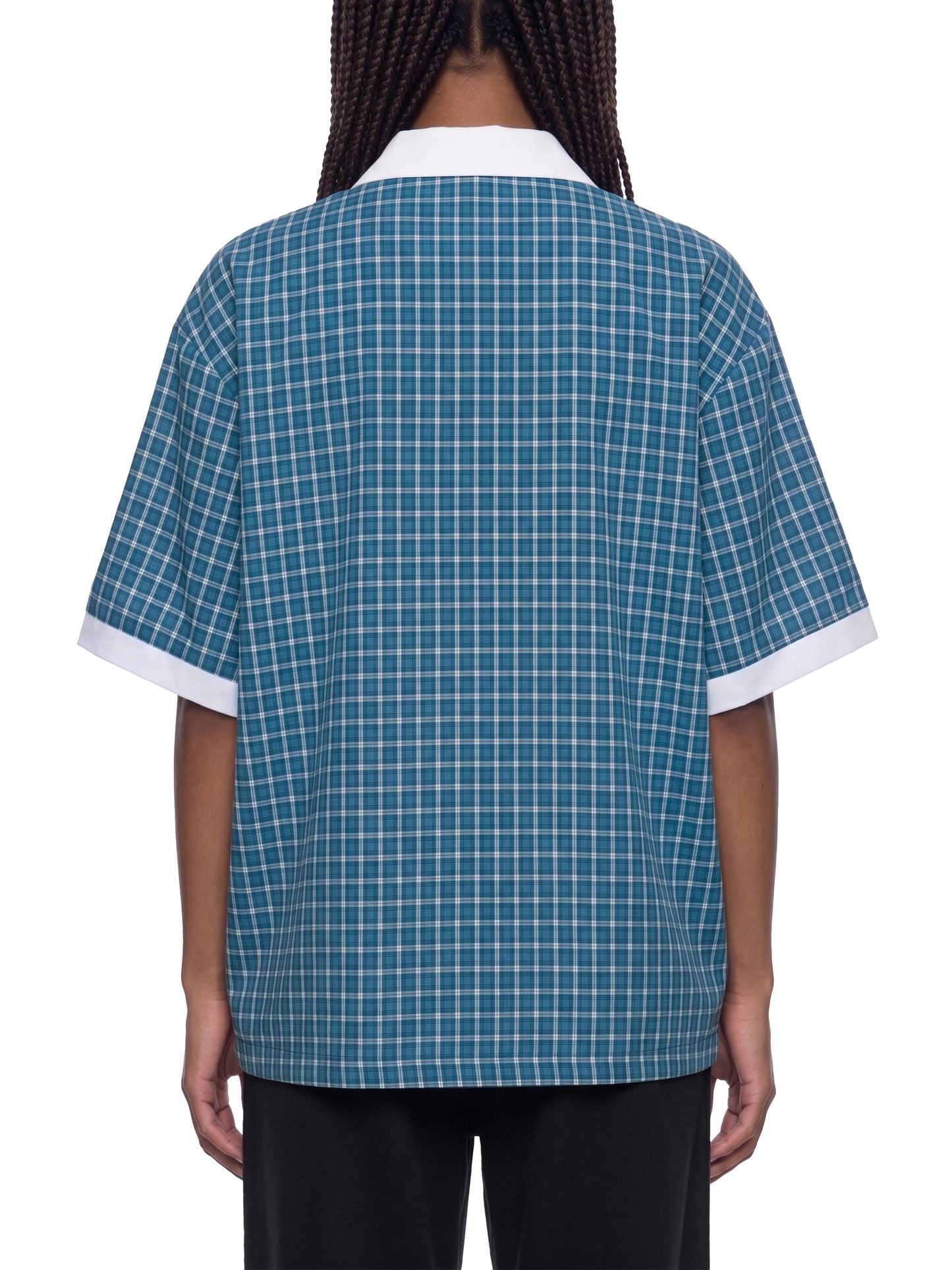 Kings Of Cards DupI, Unisex Boxy Plaid Color Block Polo Shirt