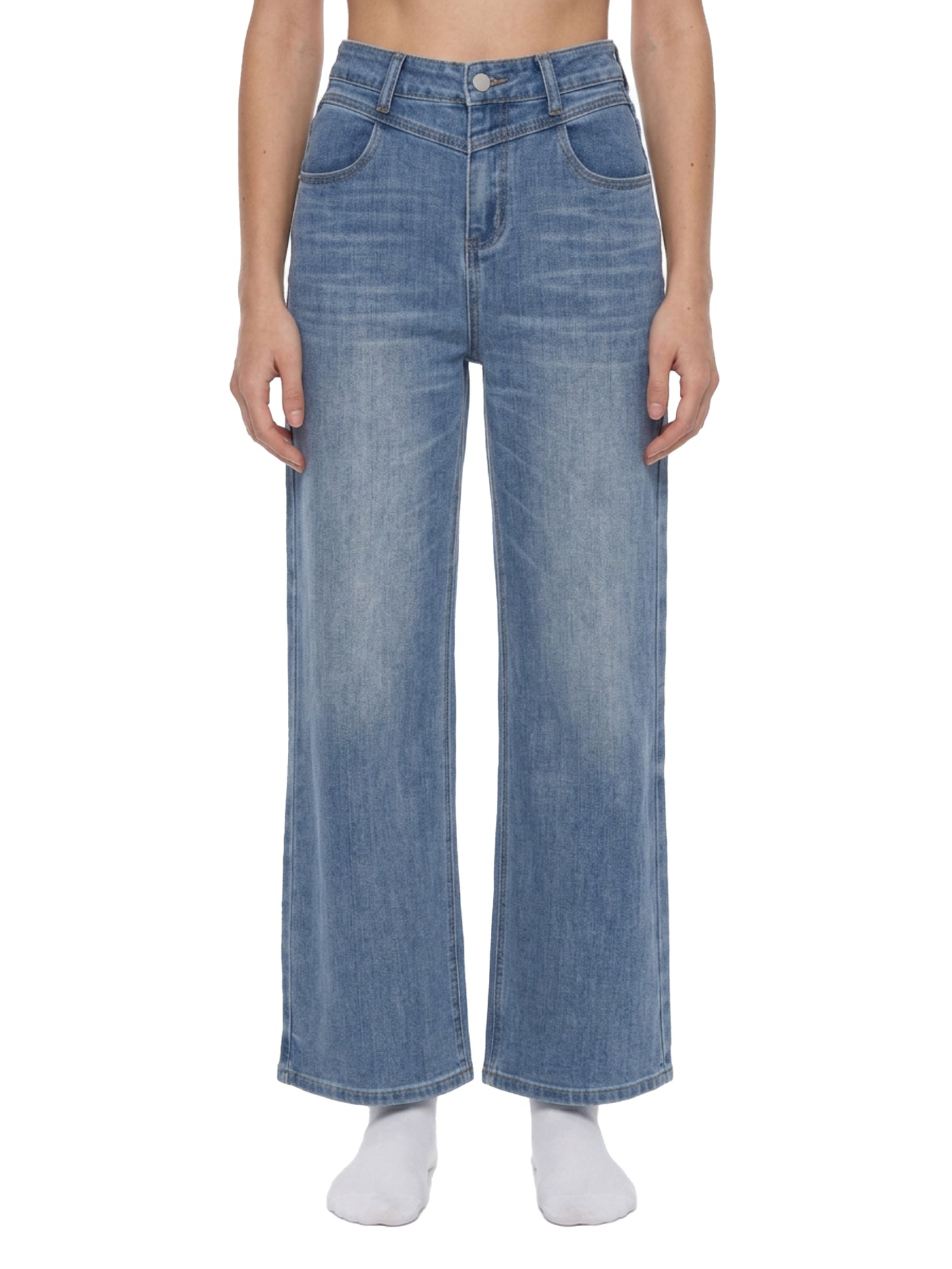 DupL, Women’s Vintage Wash Wide Leg Jeans