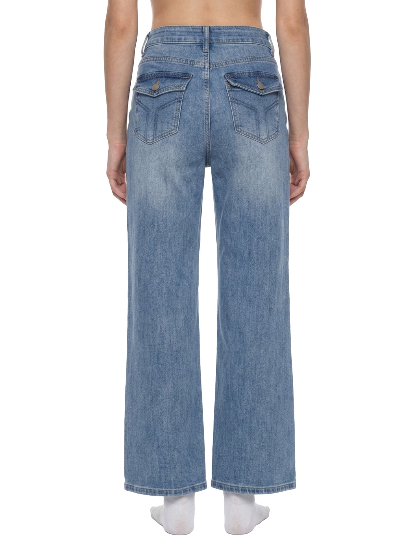 DupL, Women’s Vintage Wash Wide Leg Jeans
