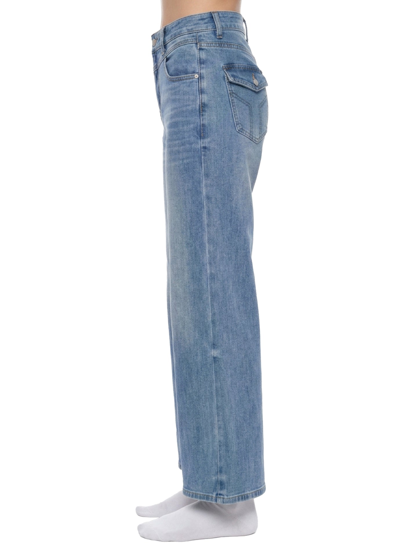 DupL, Women’s Vintage Wash Wide Leg Jeans