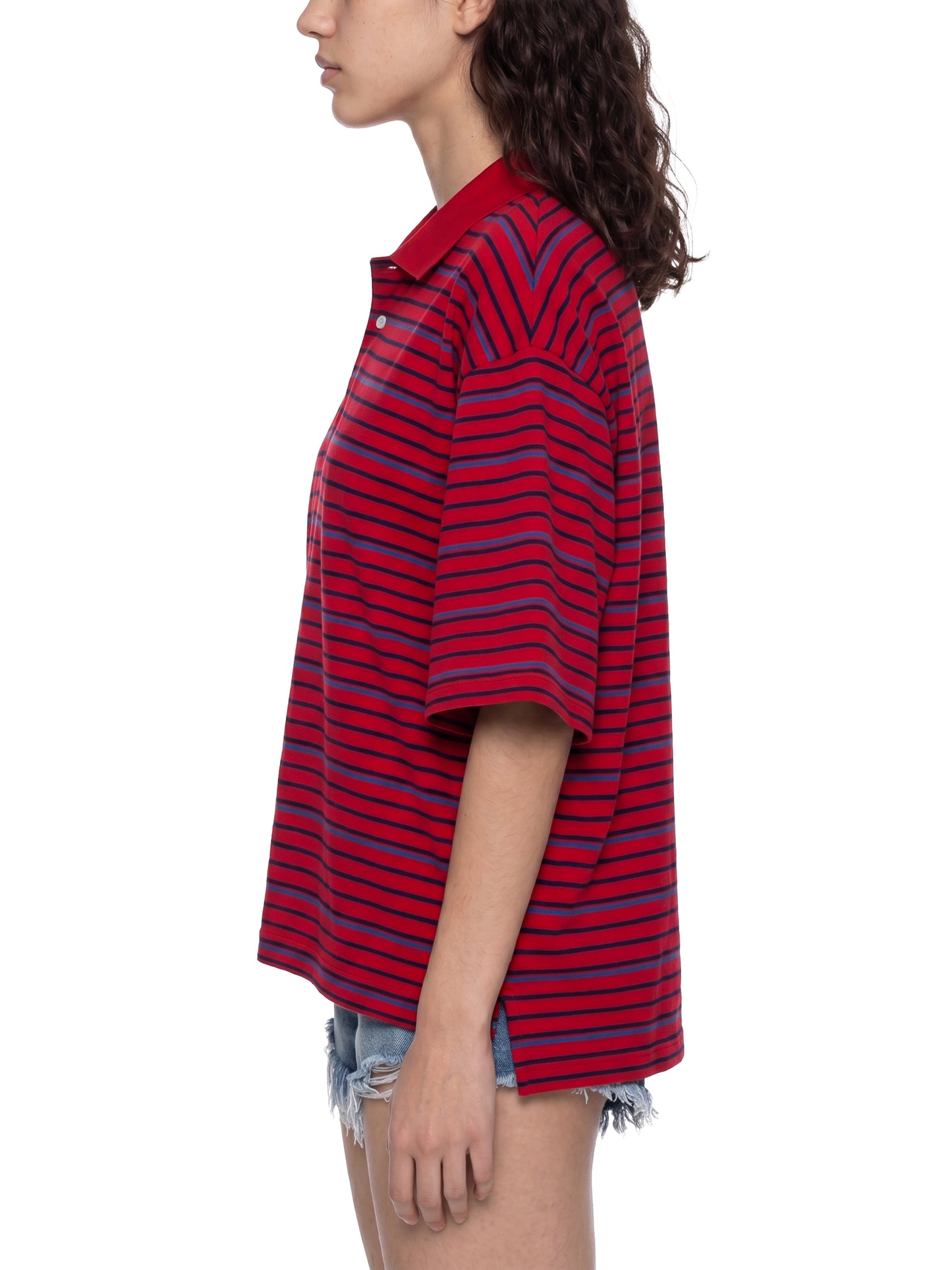 dragon skull, Unisex Striped Boxy Collared Polo Shirt