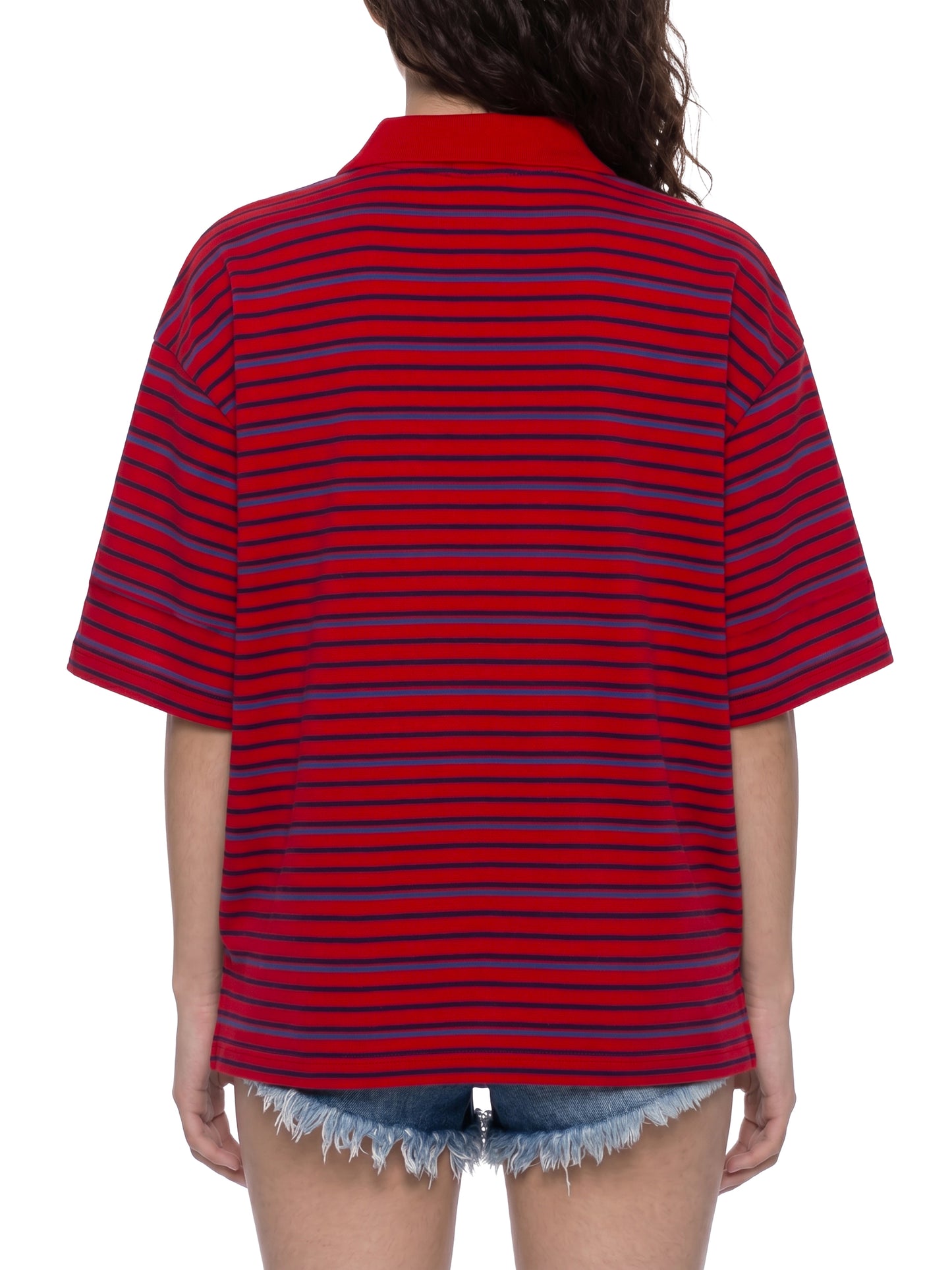 dragon skull, Unisex Striped Boxy Collared Polo Shirt