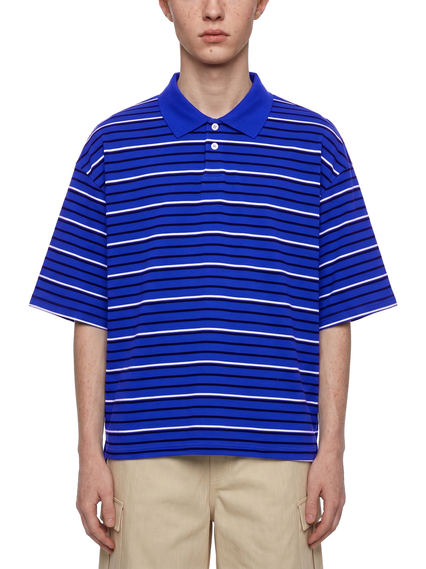 dragon skull, Unisex Striped Boxy Collared Polo Shirt