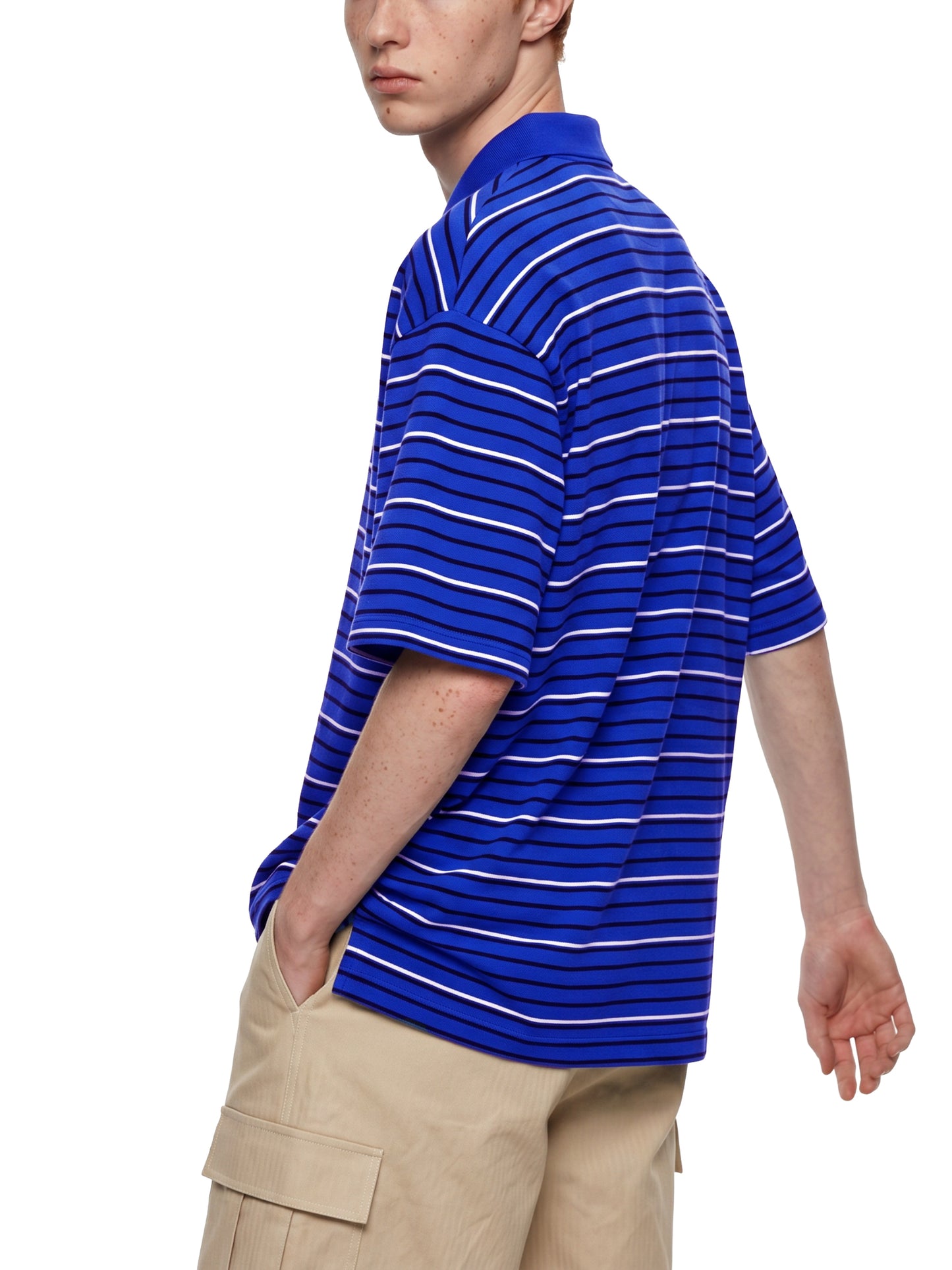 dragon skull, Unisex Striped Boxy Collared Polo Shirt